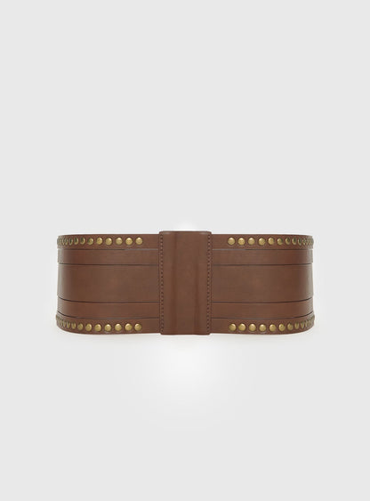 Vanish Faux Leather Belt Brown