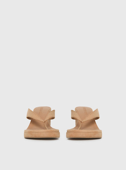 Kamiko Wedged Heels Tan Faux Suede