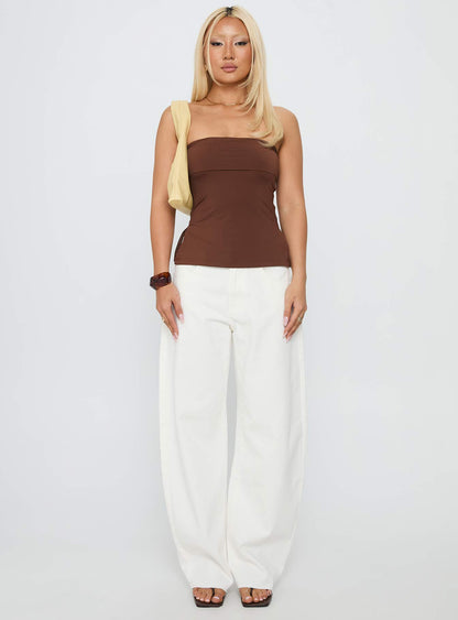 Strutter Strapless Top Chocolate