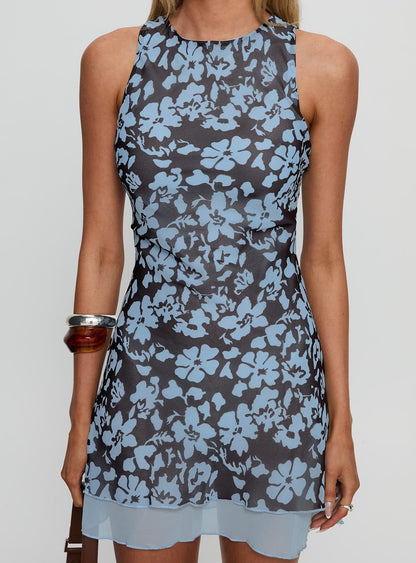 Buffie Mini Dress Brown Floral