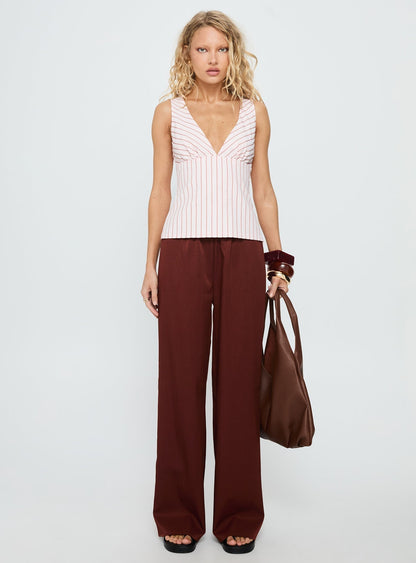 Dorie Straight Leg Pants Chocolate